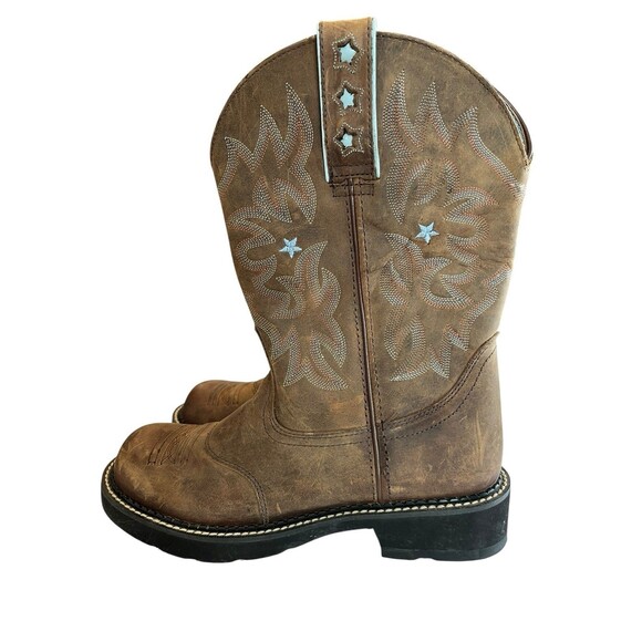Ariat Boots Western Driftwood Probaby Round Toe Womens Sz 9.5 brown 2485 - Picture 4 of 10